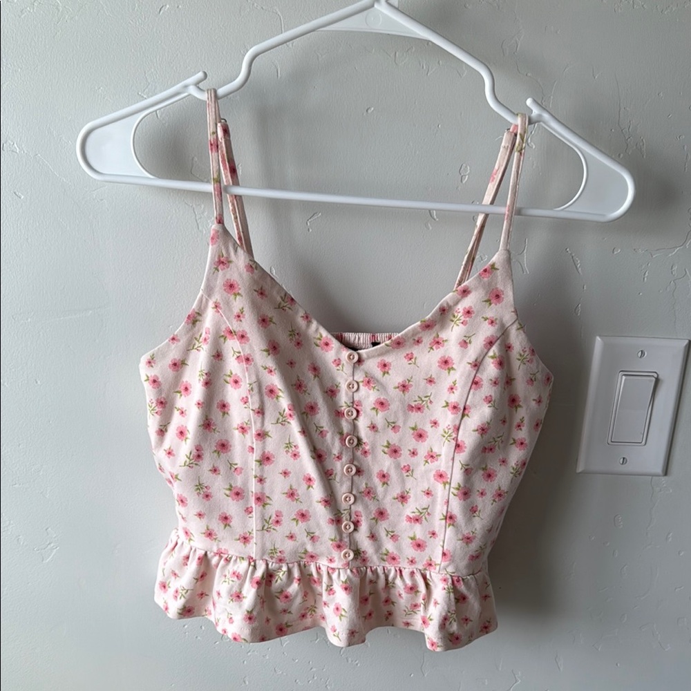 Forever 21 Pink Sleeveless Peplum Camisole